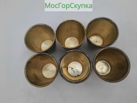 Стопки 6 штук Серебро 875 проба