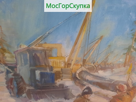 Картина  Трубоукладчики — холст, масло — Авт. Иванова В.В