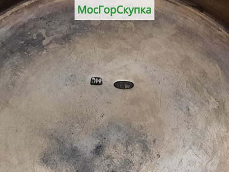 Баночка парфюмерная — Серебро 84 проба, Стекло