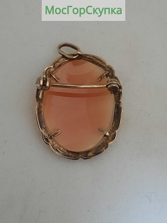 Камея Раковина Серебро 800 проба