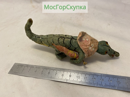 Ёлочная игрушка «Крокодил» папье маше 1930 годы