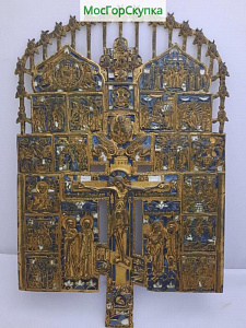 Купить Крест-распятие Патриарший —  Бронза, эмаль — 19 век
