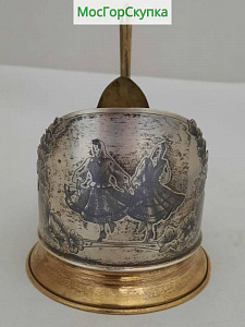 Купить Подстаканник Танец Серебро 875 проба — 100 мм