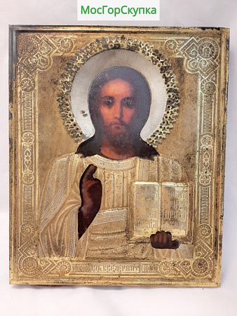 Икона Господь Вседержитель — оклад серебро 84 проба