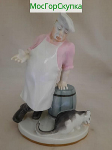 Купить Статуэтка Кот и повар, высота 18 см — ЛФЗ