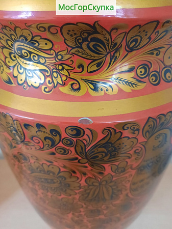 Ваза — Хохлома, ручная роспись — Высота 51 см, диаметр 21 см