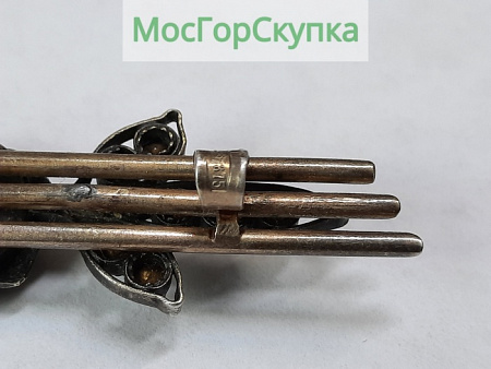 Брошь — Серебро 875 пробы — Ювелирная вставка