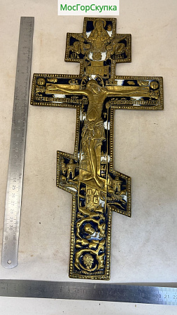 Крест - распятие. Литьё — Бронза, эмаль