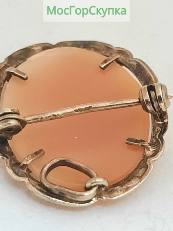 Камея Раковина Серебро 800 проба