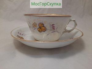 Купить Чайная пара Цветы Кузнецов 19 век