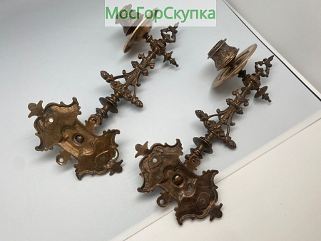 Бронзовые подсвечники для пианино — 19 век