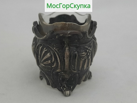 Солонка — Серебро 875 проба, стекло