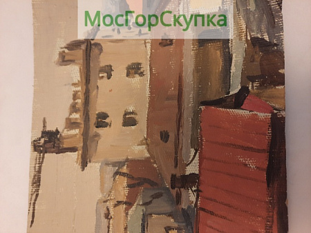 Картина Вид на крыши — холст, масло — 1950-60е гг